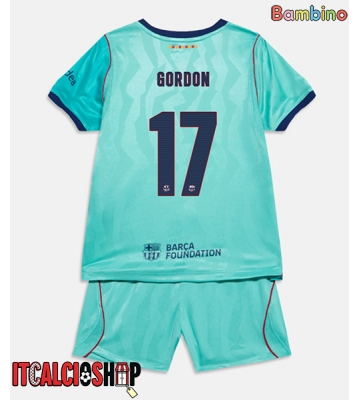 Barcelona Anthony Gordon #17 Terza Maglia Bambino 2026-27 Manica Corta (+ Pantaloni corti)
